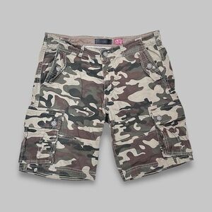 Steve’s Jeans Men’s Green Camo Cargo Shorts - Size 34 Stretch Fit